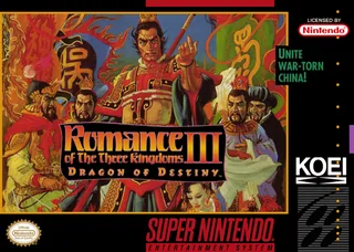 Capa de Romance of the Three Kingdoms III - Dragon of Destiny (EUA)