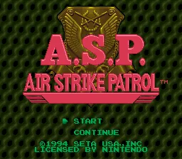 A.S.P. - Air Strike Patrol: tela de título