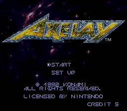 Axelay: tela de título