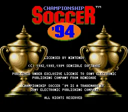 Championship Soccer '94: tela de título