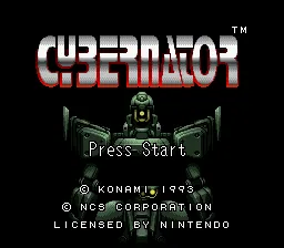 Cybernator: tela de título