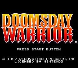 Doomsday Warrior: tela de título