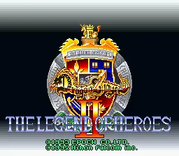 Dragon Slayer - Eiyuu Densetsu II: tela de título