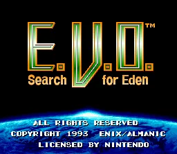 E.V.O. - Search for Eden: tela de título