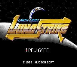 Earth Light - Luna Strike: tela de título