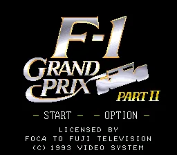 F-1 Grand Prix - Part II: tela de título