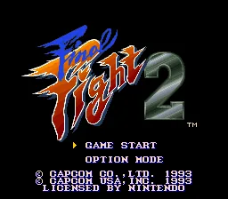 Final Fight 2: tela de título