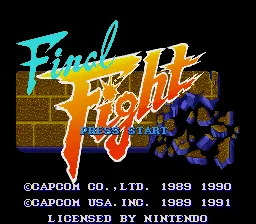 Final Fight: tela de título