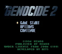 Genocide 2: tela de título
