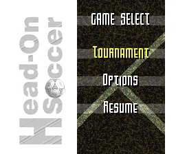 Head-On Soccer: tela de título