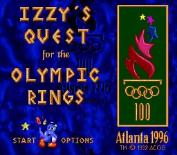 Izzy's Quest for the Olympic Rings: tela de título