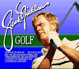 Jack Nicklaus Golf: tela de título