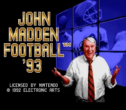 John Madden Football '93: tela de título
