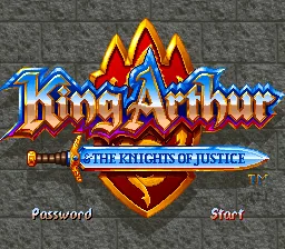 King Arthur & The Knights of Justice: tela de título