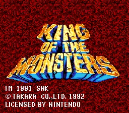 King of the Monsters: tela de título