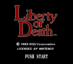 Liberty or Death: tela de título