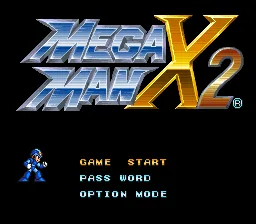 Mega Man X2: tela de título