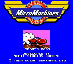 Micro Machines: tela de título