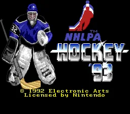 NHLPA Hockey 93: tela de título