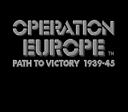 Operation Europe - Path to Victory 1939-45: tela de título