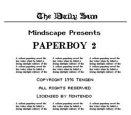 Paperboy 2: tela de título