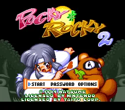 Pocky & Rocky 2: tela de título