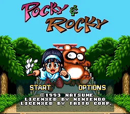 Pocky & Rocky: tela de título