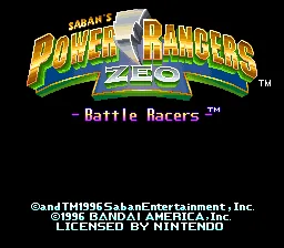 Power Rangers Zeo - Battle Racers: tela de título