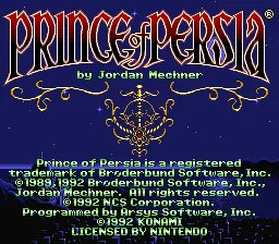 Prince of Persia: tela de título
