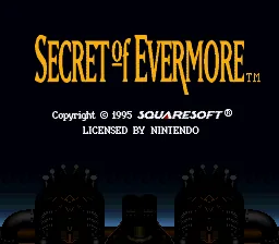 Secret of Evermore: tela de título
