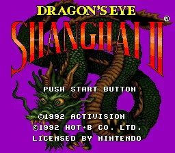 Shanghai II - Dragon's Eye: tela de título