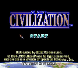 Sid Meier's Civilization: tela de título