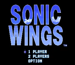 Sonic Wings: tela de título