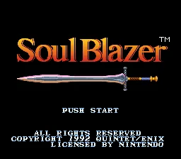 Soul Blazer: tela de título