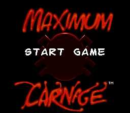 Spider-Man - Venom - Maximum Carnage: tela de título