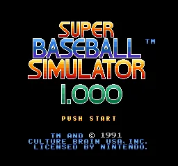 Super Baseball Simulator 1.000: tela de título