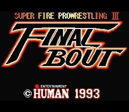 Super Fire Pro Wrestling III - Final Bout: tela de título