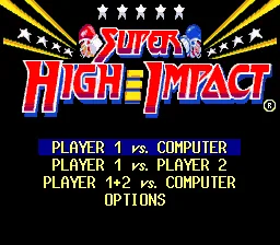 Super High Impact: tela de título