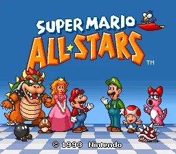 Super Mario All-Stars: tela de título