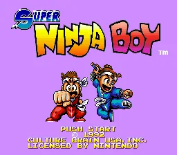 Super Ninja Boy: tela de título