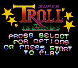 Super Troll Islands: tela de título