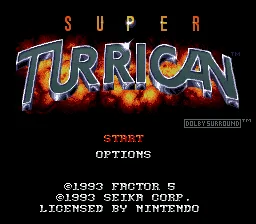 Super Turrican: tela de título