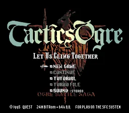 Tactics Ogre - Let Us Cling Together: tela de título