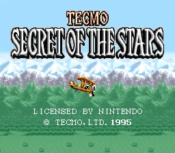 Tecmo Secret of the Stars: tela de título