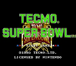 Tecmo Super Bowl: tela de título