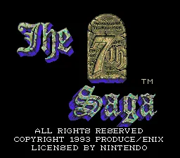 The 7th Saga: tela de título
