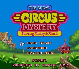 The Great Circus Mystery Starring Mickey & Minnie: tela de título