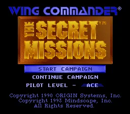 Wing Commander - The Secret Missions: tela de título