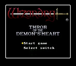 Wizardry Gaiden IV - Taima no Kodou: tela de título