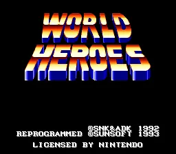 World Heroes: tela de título